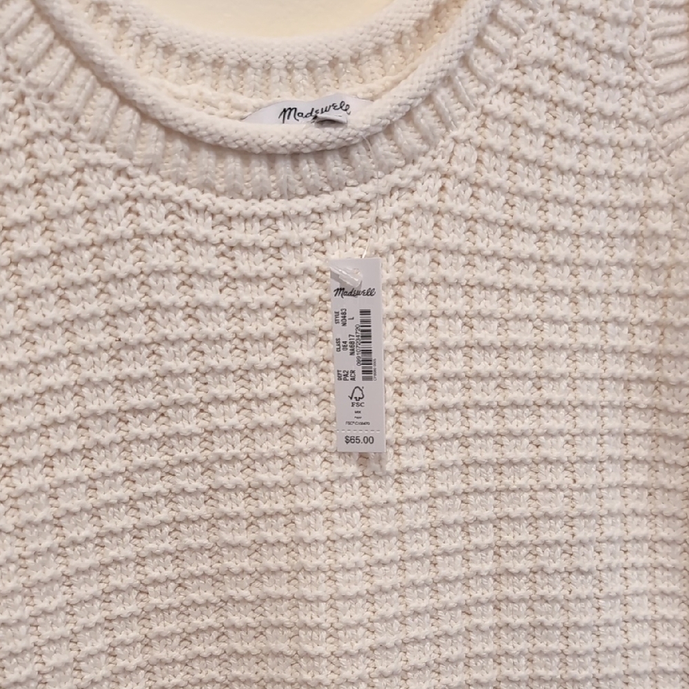 Madewell Cream Ribbed Crop Tank Top - Picture 6 of 7